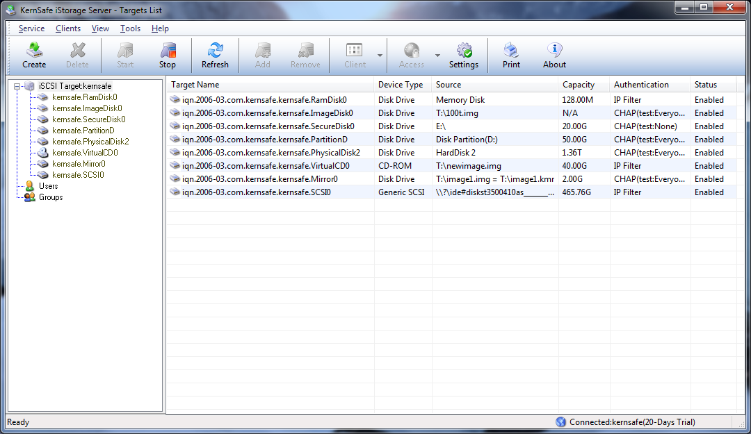 iStorage Server 1.60 Screen shot