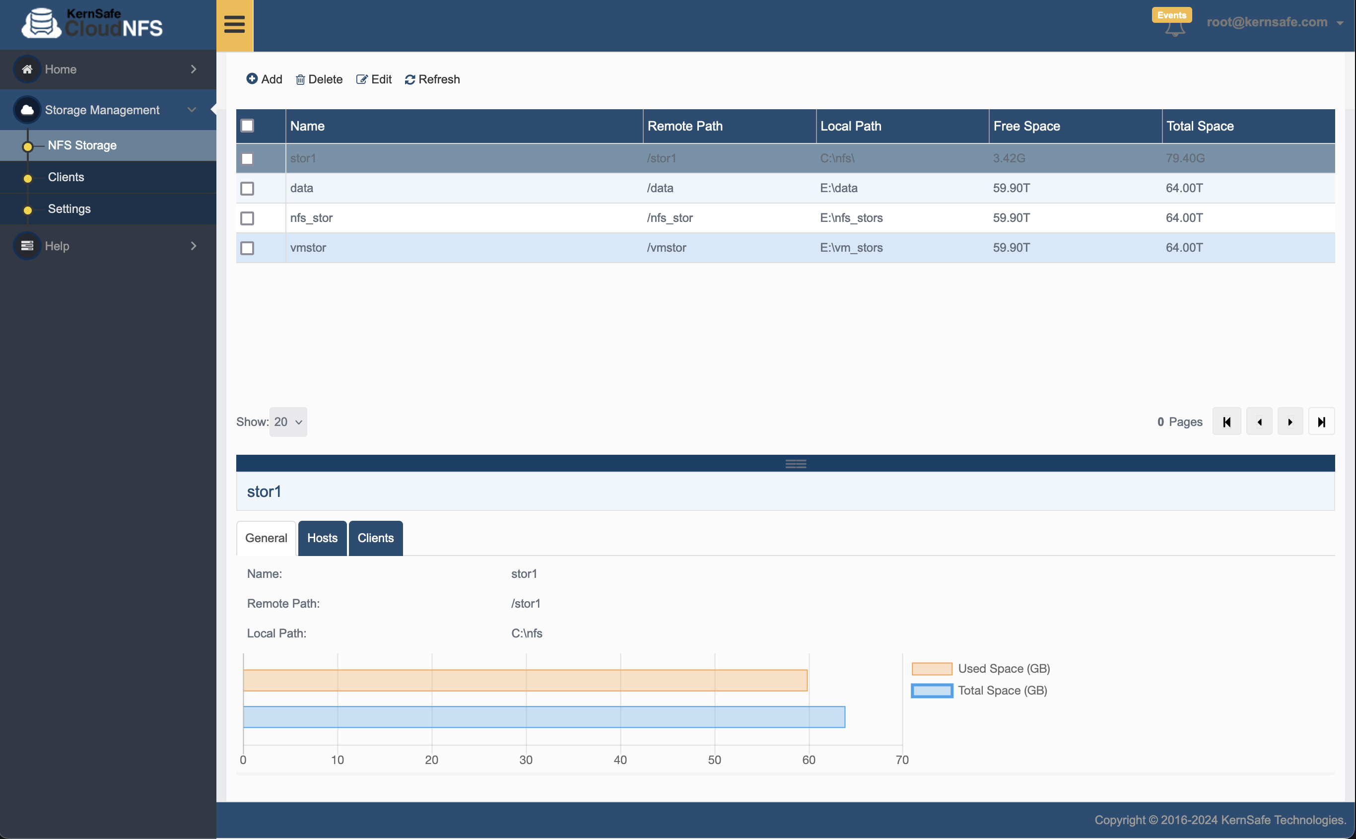 NAS & NFS software for Windows. Full web based management provides